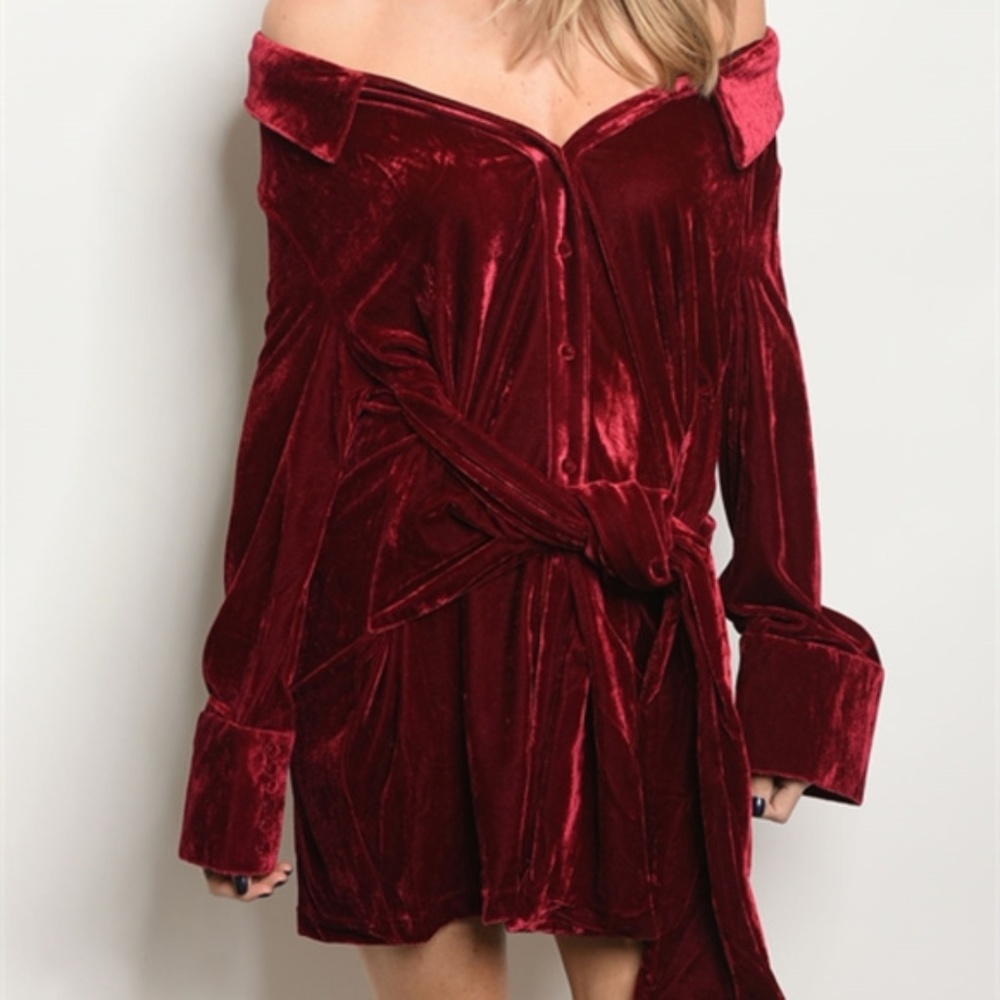 VELVET MINI DRESS - Picture 1 of 2